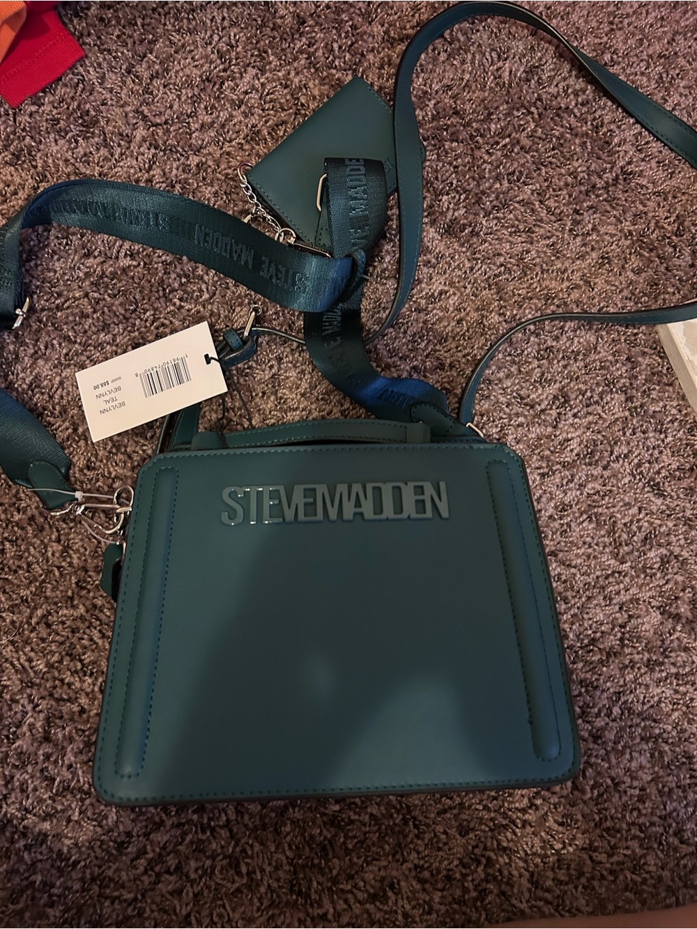 Steve Madden Teal Square Crossbody Messenger Bag
